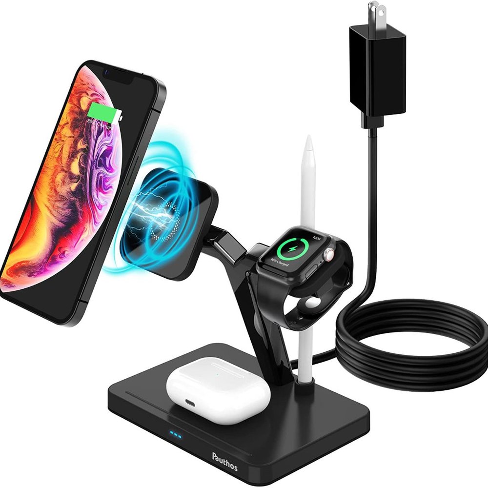 NIB 4 in 1 Magnetic Wireless Charging Station For iWatch iPhone Apple Pen iWatch